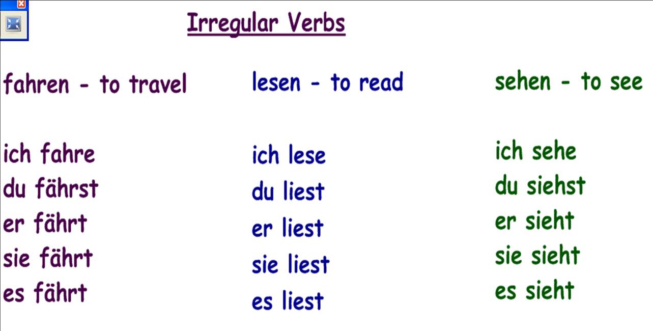 Verb Endings and Irregular Verbs | Year 9 German